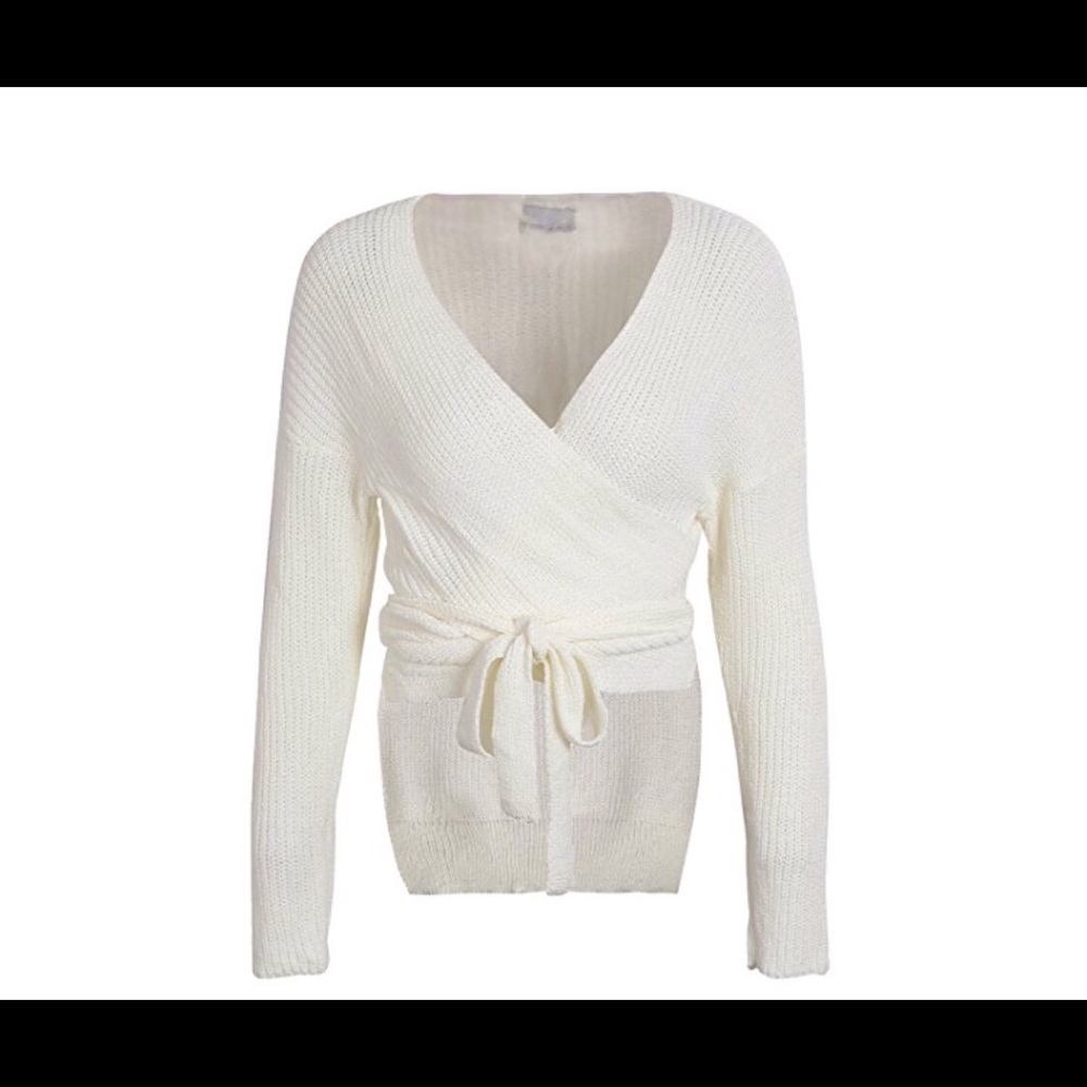 Glamaker Wrap Sweater M(6-8) off white